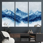 Blue Mountains Wall Art | Framed Snowy Range Canvas Artwork