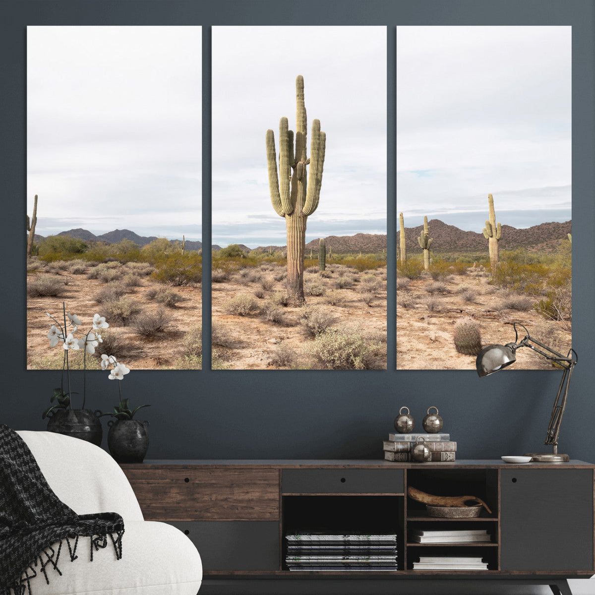 Saguaro Cactus Wall Art | Framed Desert Canvas Artwork