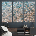 Clear Water Wall Art Canvas Print | Framed Sunlit Ocean Ripples