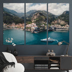 Amalfi Coast Wall Art | Framed Italian Seaside Canvas