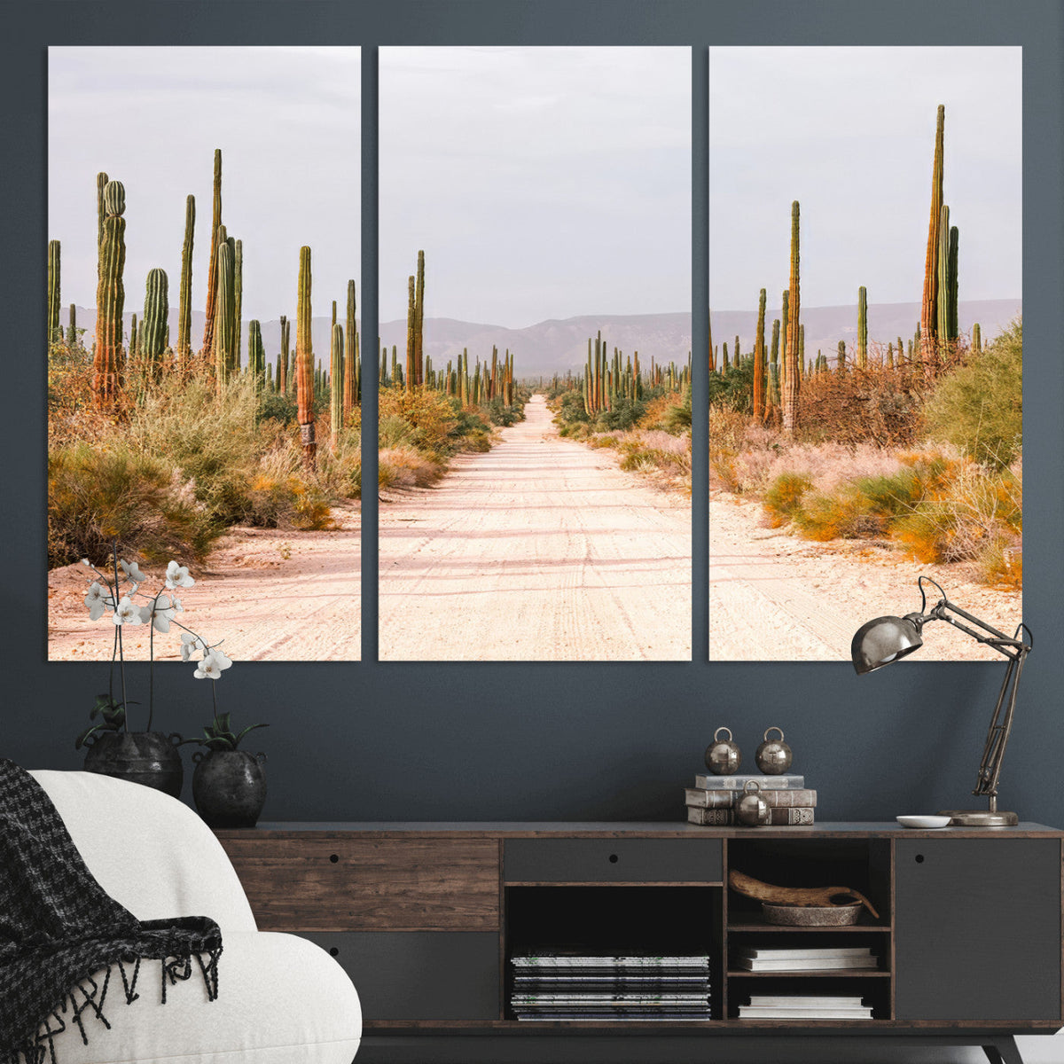 Desert Cactus Wall Art | Framed Southwestern Canvas Artwork