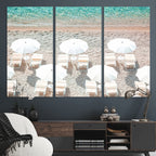 Calm Beach Wall Art | Framed Turquoise Water Canvas Artwork