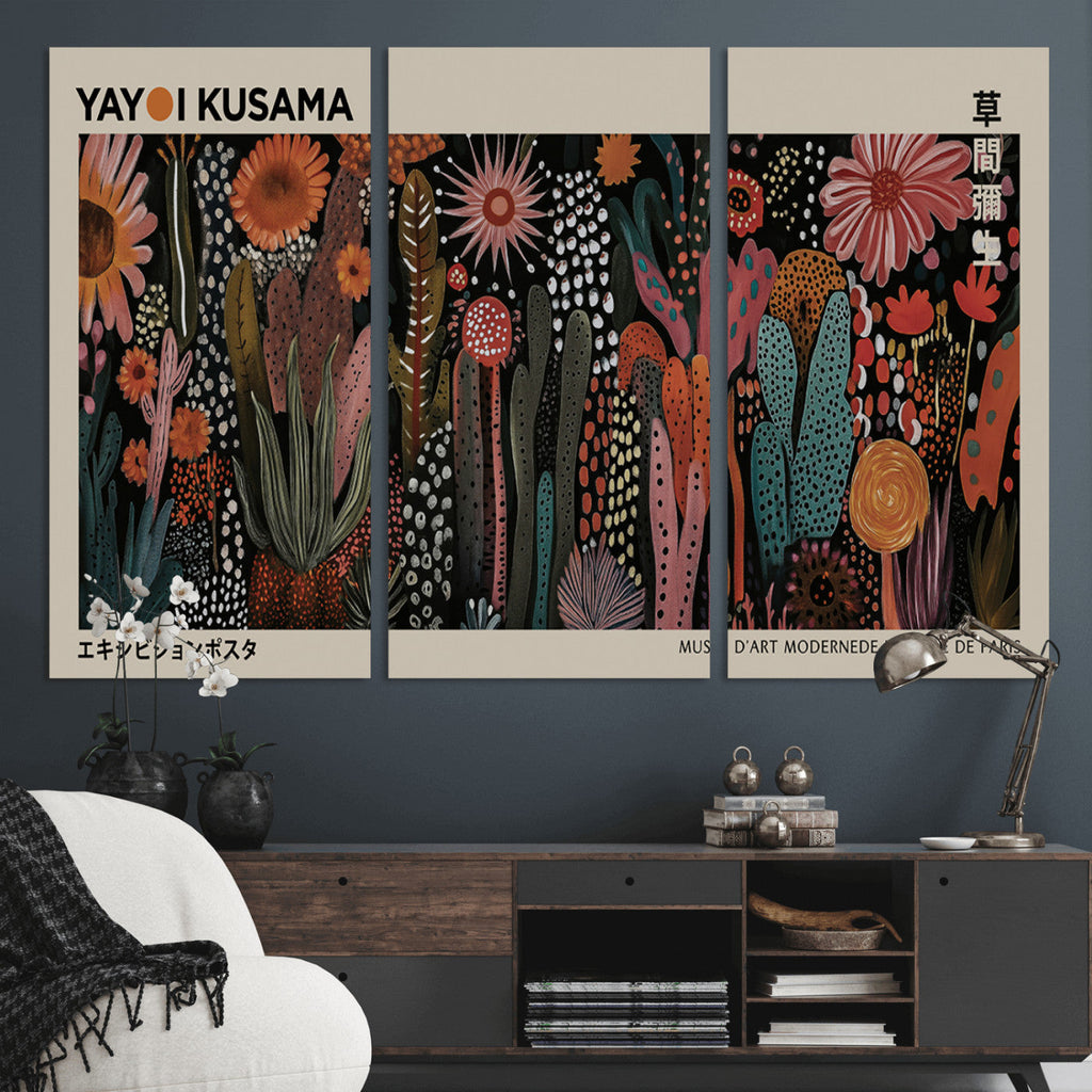 Modern Japanese Wall Art Canvas Print, Framed Abstract Mount Fuji Zen Landscape