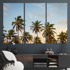 Palms Wall Art Canvas Print, Framed Tropical Coastal Nature Scene