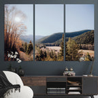 Rustic Landscape Wall Art Canvas Print, Serene Valley Scene