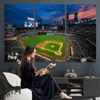 Target Field Wall Art Canvas Print, Baseball Stadium Scene