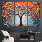 Vibrant Tree of Life Canvas Wall Art | Colorful Abstract Nature
