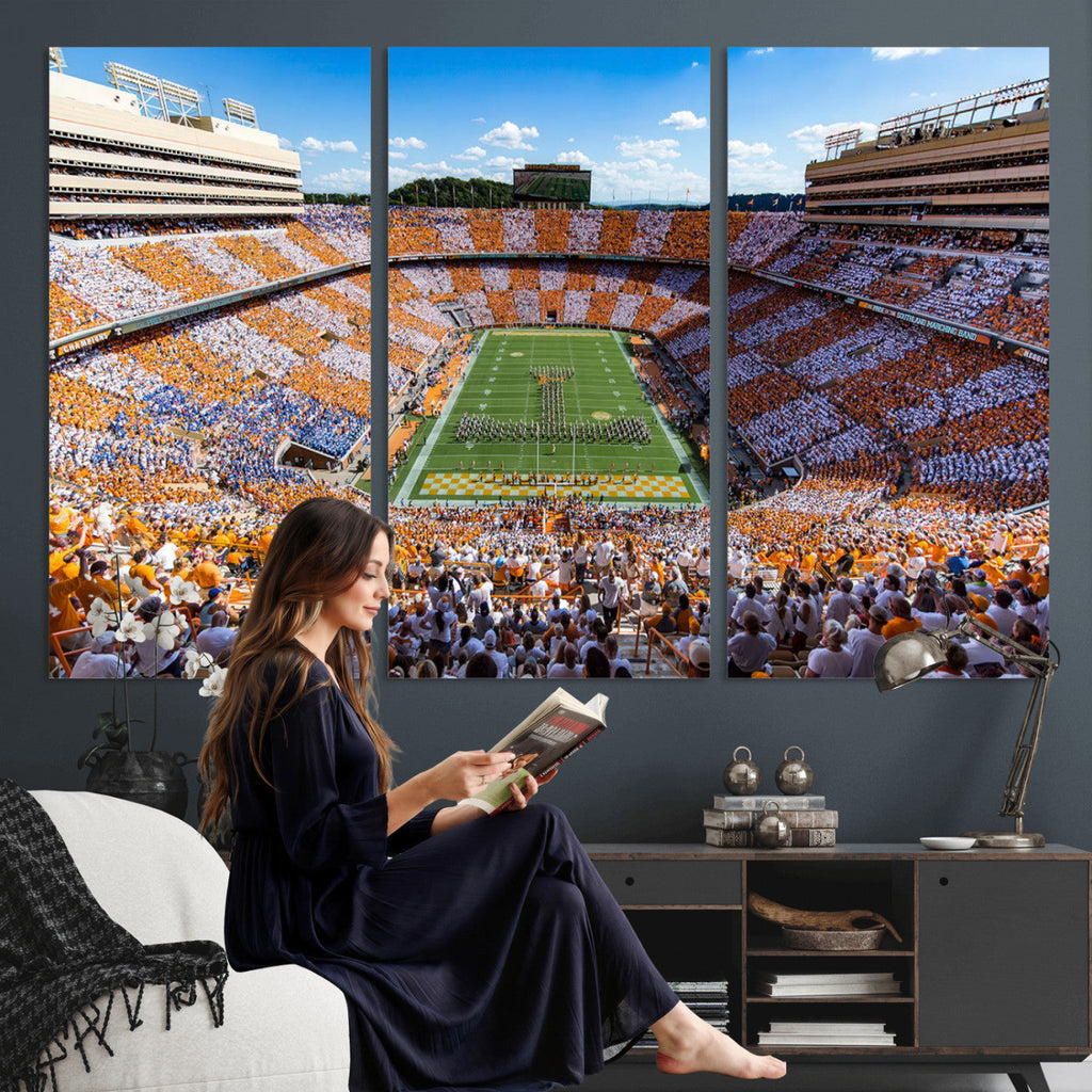 Tennessee Neyland Stadium Wall Art, Sports Arena Canvas, Framed and Ready to Hang
