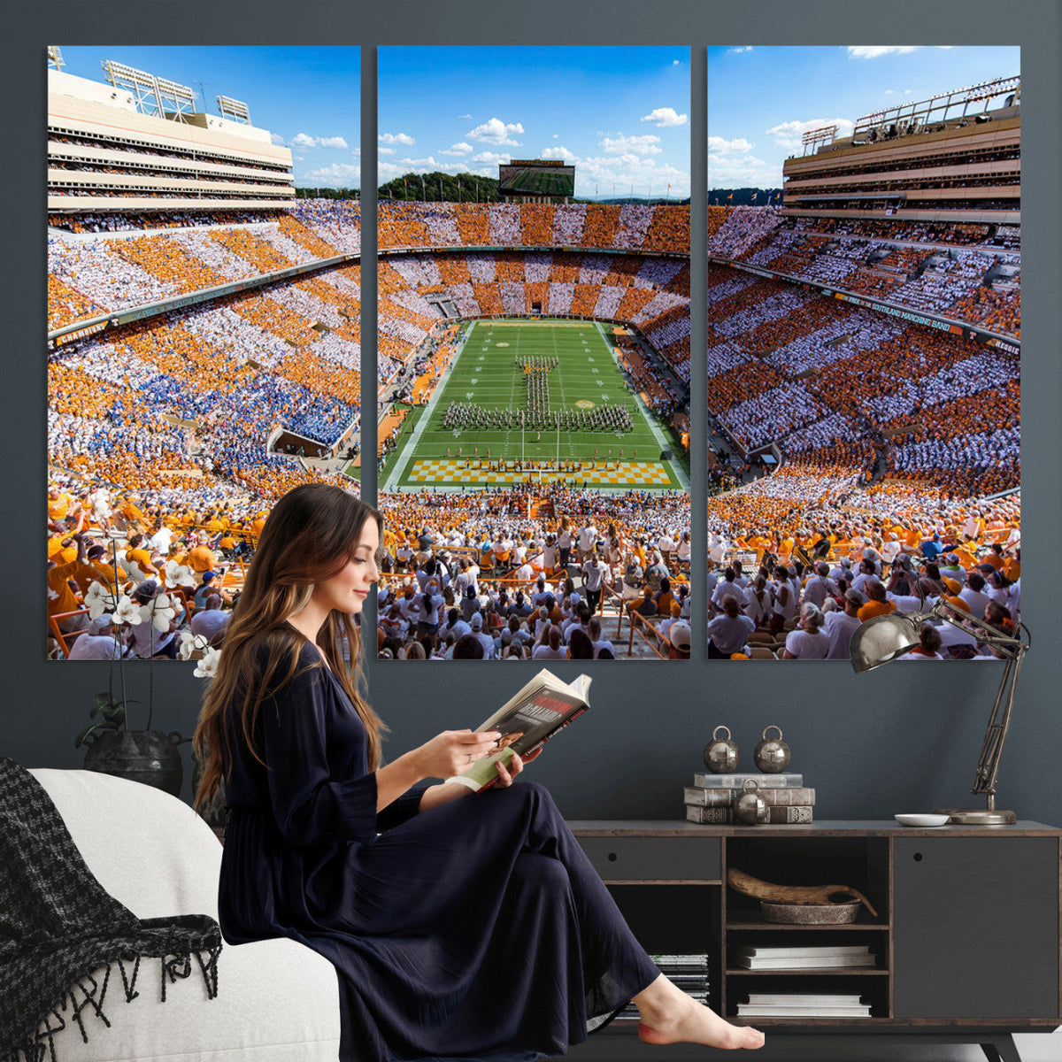 Tennessee Neyland Stadium Wall Art, Sports Arena Canvas, Framed and Ready to Hang