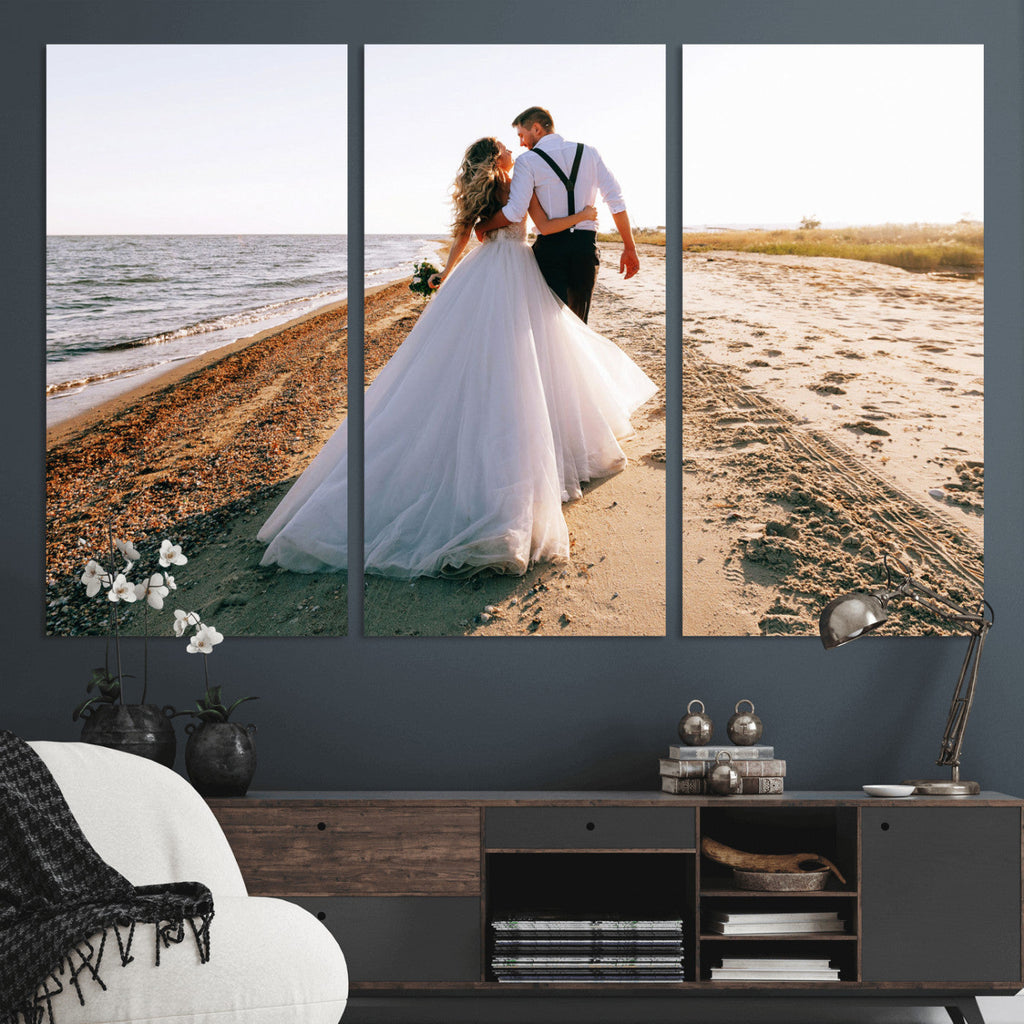 Personalized Custom Photo Wall Art Canvas Print, Unique Picture Design 3 Panel Set