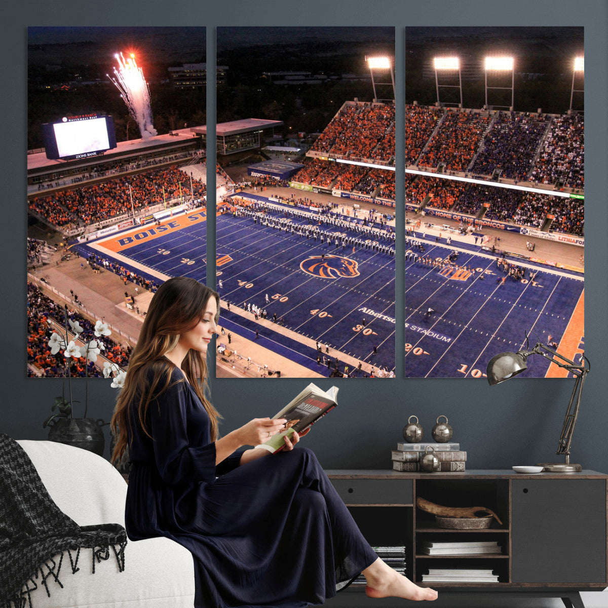 Boise State Broncos Albertsons Stadium Wall Art Canvas Print