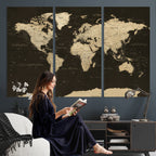 World Map Canvas Print | Framed World Map Wall Art for Couples