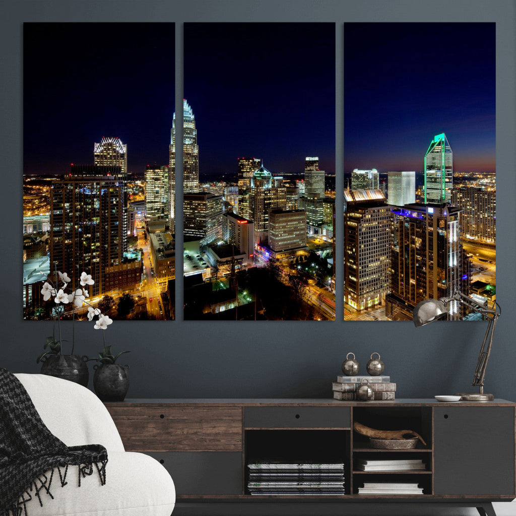 Atlanta Skyline Wall Art Canvas Print | Modern Cityscape