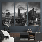 Atlanta Skyline Wall Art Canvas Print, Atlanta Downtown Night Cityscape