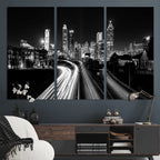 Atlanta Skyline Wall Art Canvas Print, Atlanta Downtown Night Cityscape