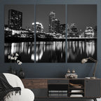 Austin Skyline Wall Art Canvas Print, Austin Downtown Night Cityscape