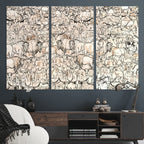 Abstract Bison Wall Art Canvas Print, Abstract Animal Art for Cabin Decor