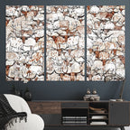 Abstract Longhorn Herd Wall Art Canvas Print