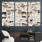 Abstract Texas Cow Canvas Print for Cabin and Western Home Decor
