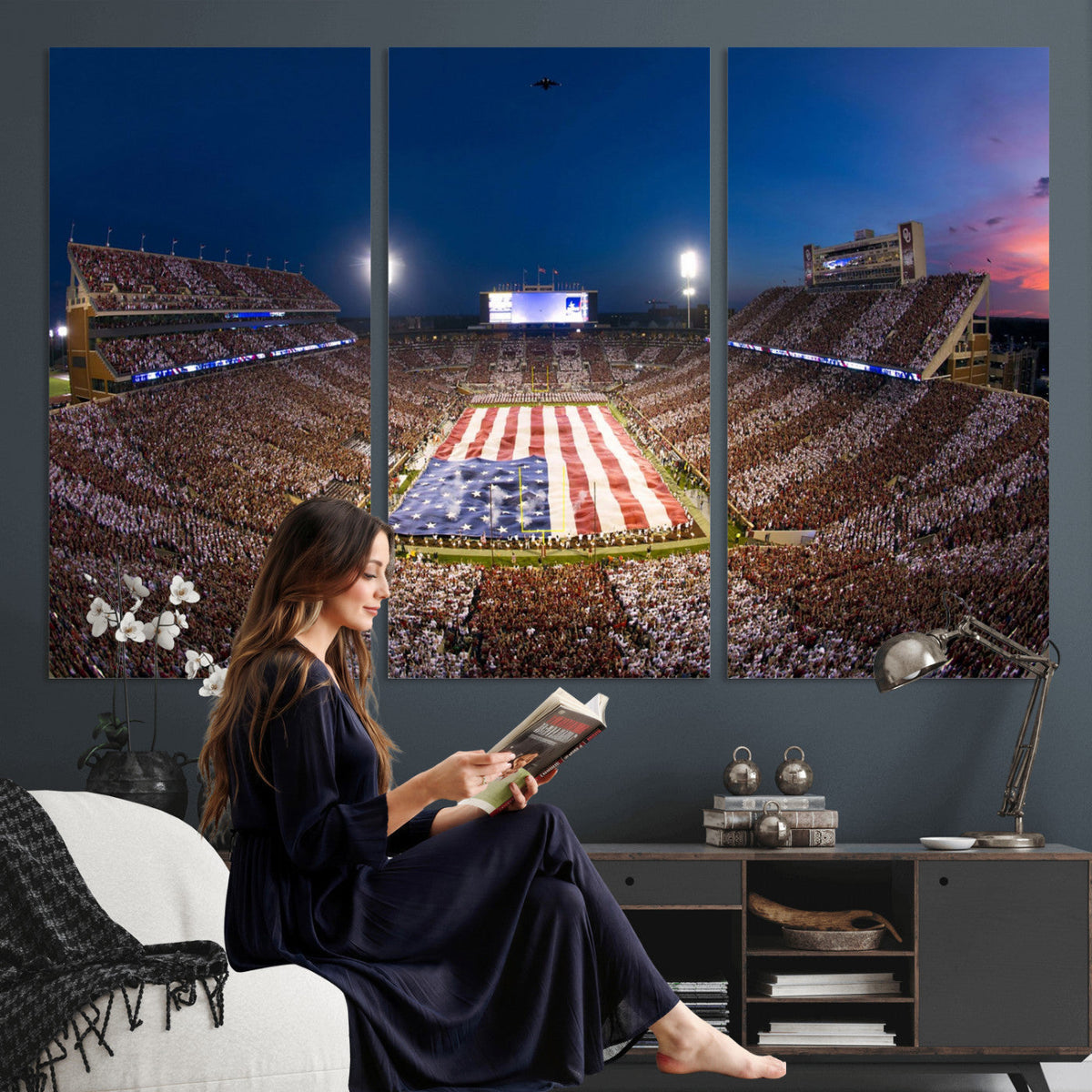 Oklahoma Sooners Memorial Stadium Wall Art Canvas Print