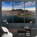 Cape Town Wall Art Canvas Print | Table Mountain Coastal Skyline Panorama