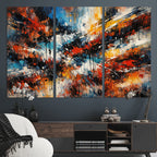 Lyrical Abstract Wall Art Canvas Print, Orange Blue Abstract