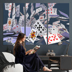 Playing Cards Canvas Wall Art | Casino Game Room Decor