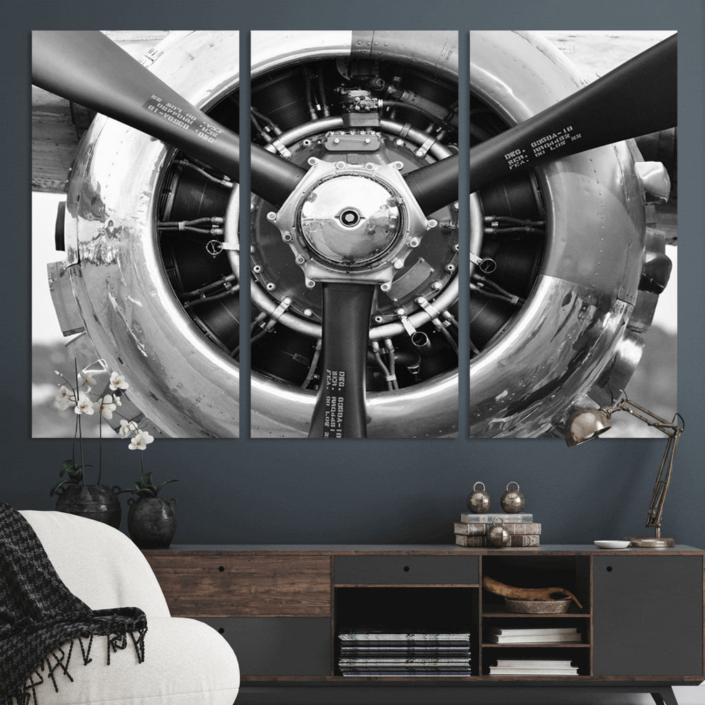 Vintage Airplane Wall Art Canvas Print