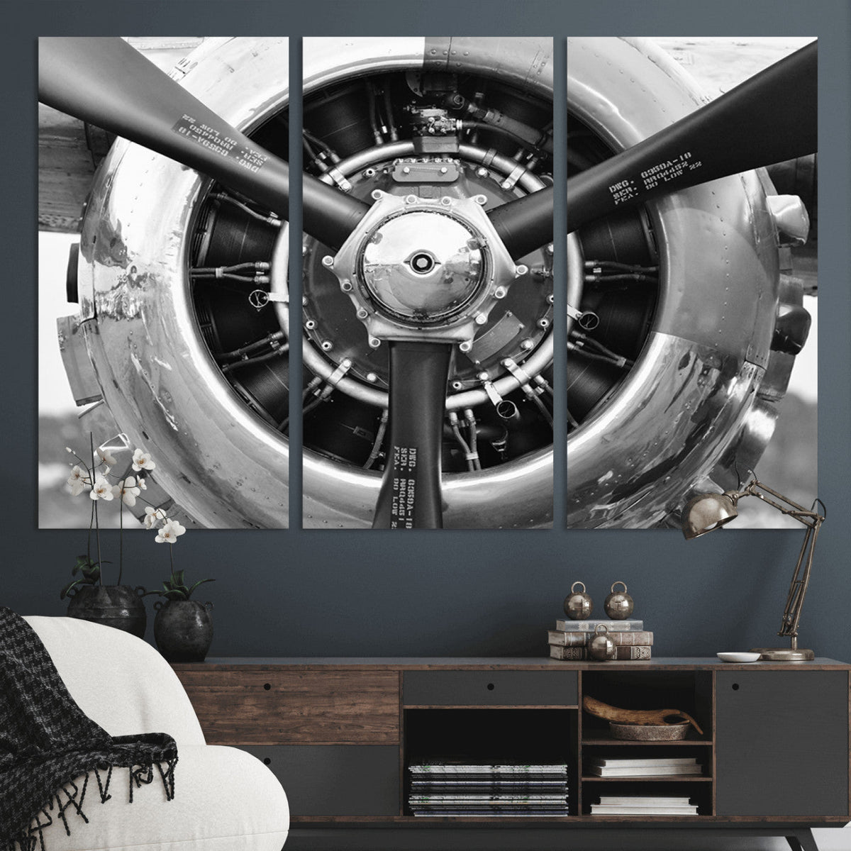 Vintage Airplane Wall Art Canvas Print