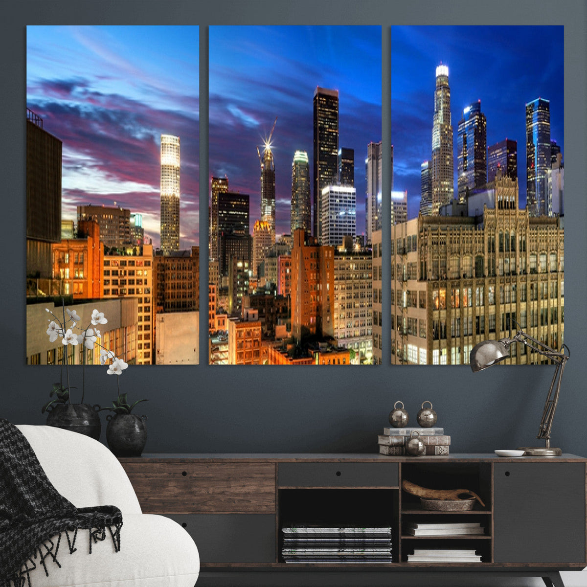 Los Angeles Night Wall Art Canvas Print