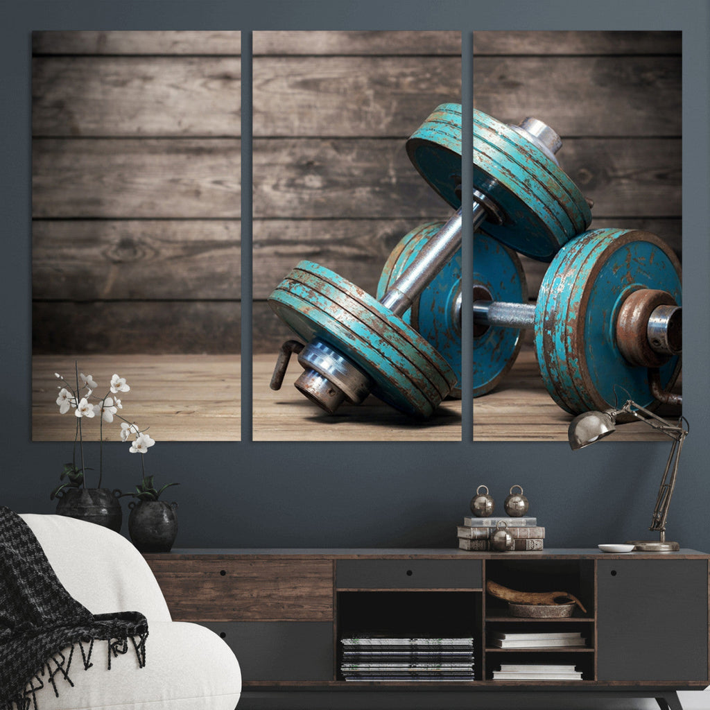 Dumbbell and Sport Wall Art Canvas Print