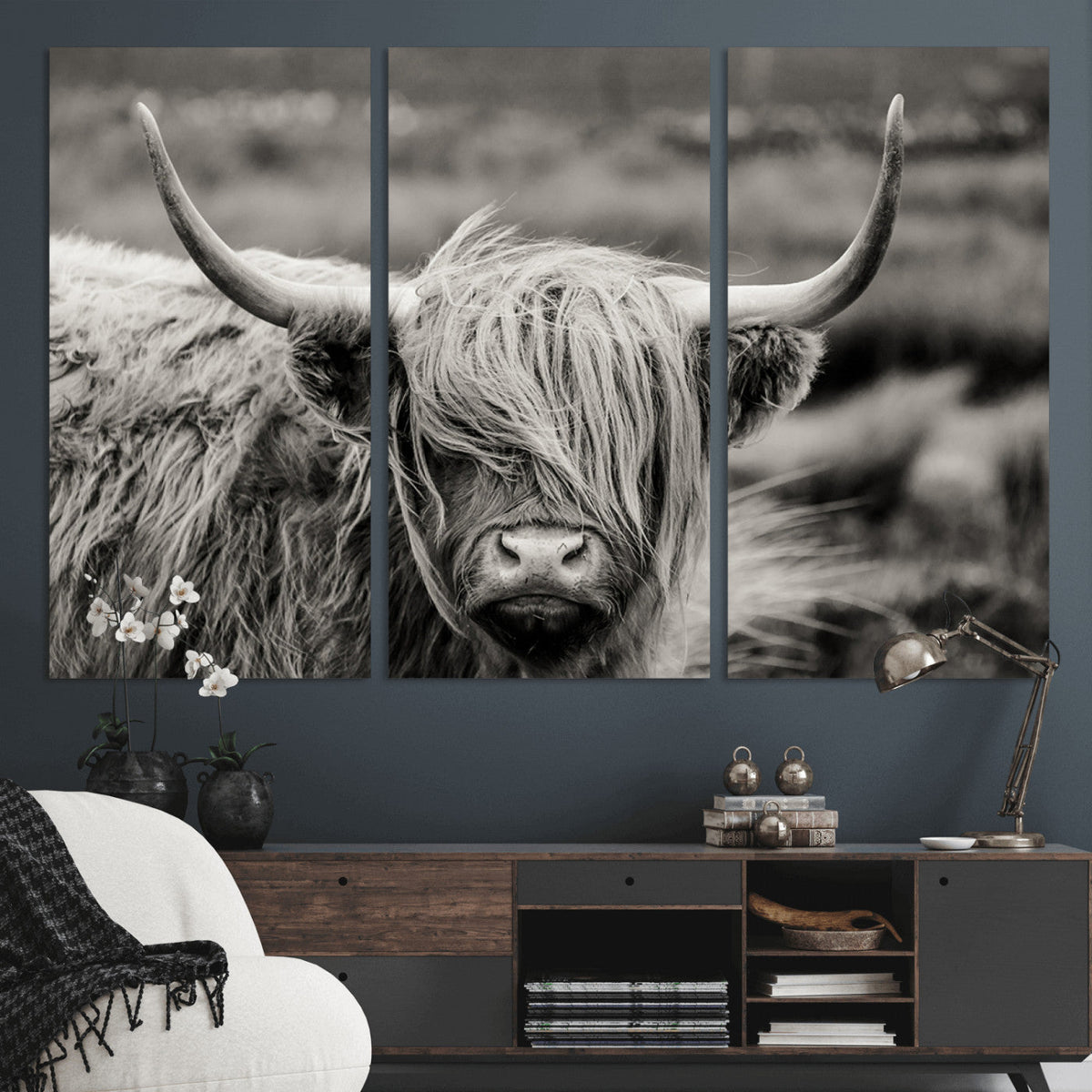 Cow Focus Canvas Wall Art Print