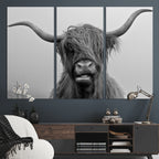Texas Cow Wall Art Canvas, Texas Longhorn Cattle Canvas Print