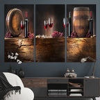 Wine and Barrels Wall Art Canvas Print