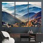 Mountains Forest Autumn Wall Art Canvas Print