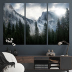 Wall Art Foggy Forest Landscape Canvas Print