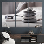 Burning Incense and Zen Stones Buddhism Wall Art | Zen Meditation Canvas Print