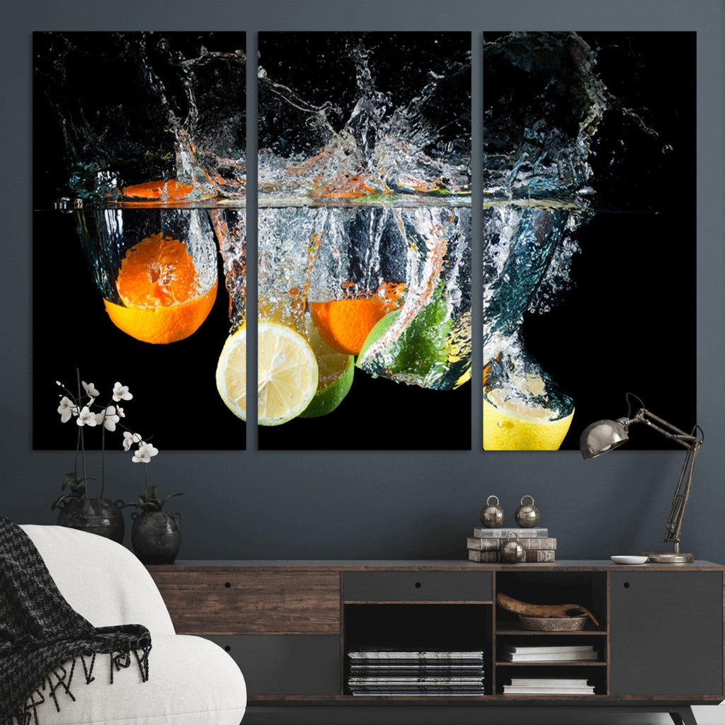 Kitchen Wall Art, Kitchen Fruits Art Canvas Print