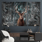 Wall Art Deer Art Animal Canvas, Framed Wall Art Deer Canvas