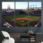 Colorado Rockies Coors Field Wall Art Canvas Print, MLB Baseball Stadium