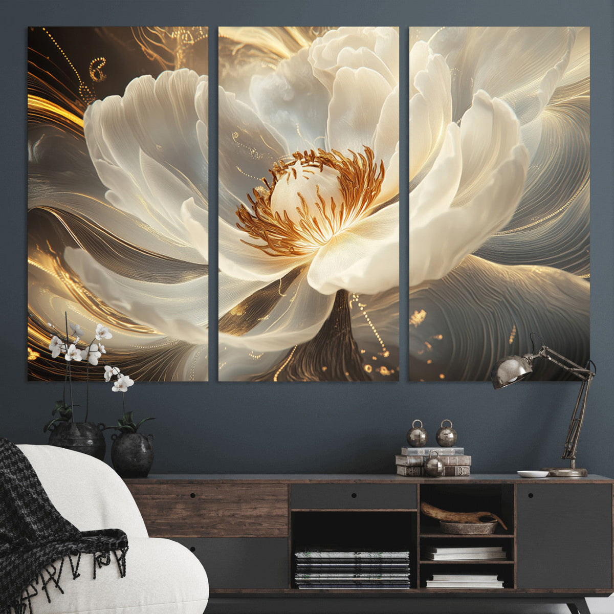 Abstract Floral Wall Art Canvas Print