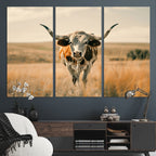 Texas Cow Wall Art Canvas Print for Farm House Wall Decor