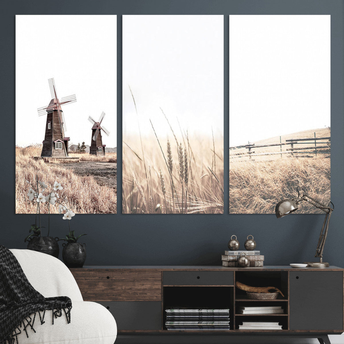Farm Prints, Set of 6 Farmhouse Wall Art Canvas, Country House Decor