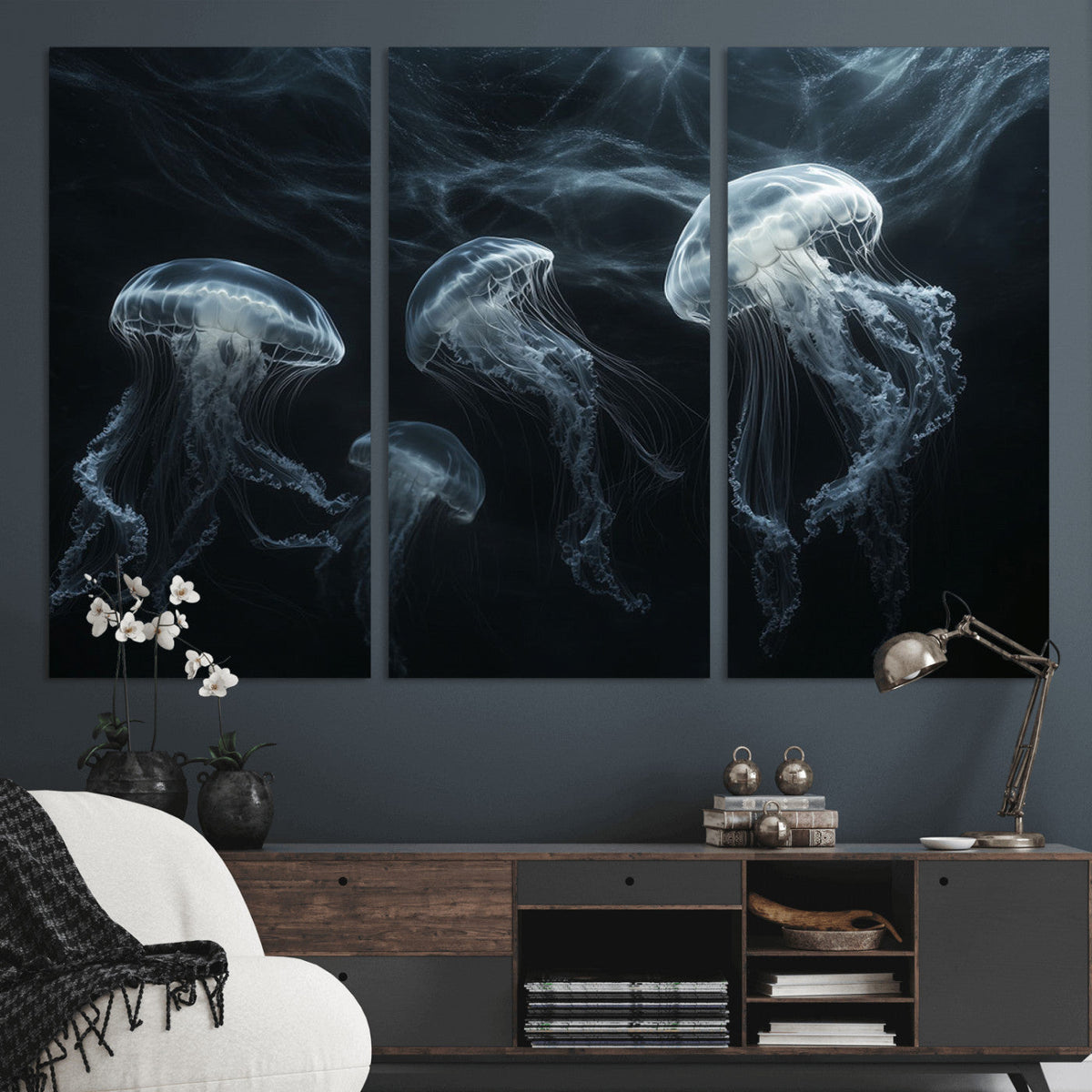 Jellyfish Wall Art Canvas Print, Elegant Wall Decor