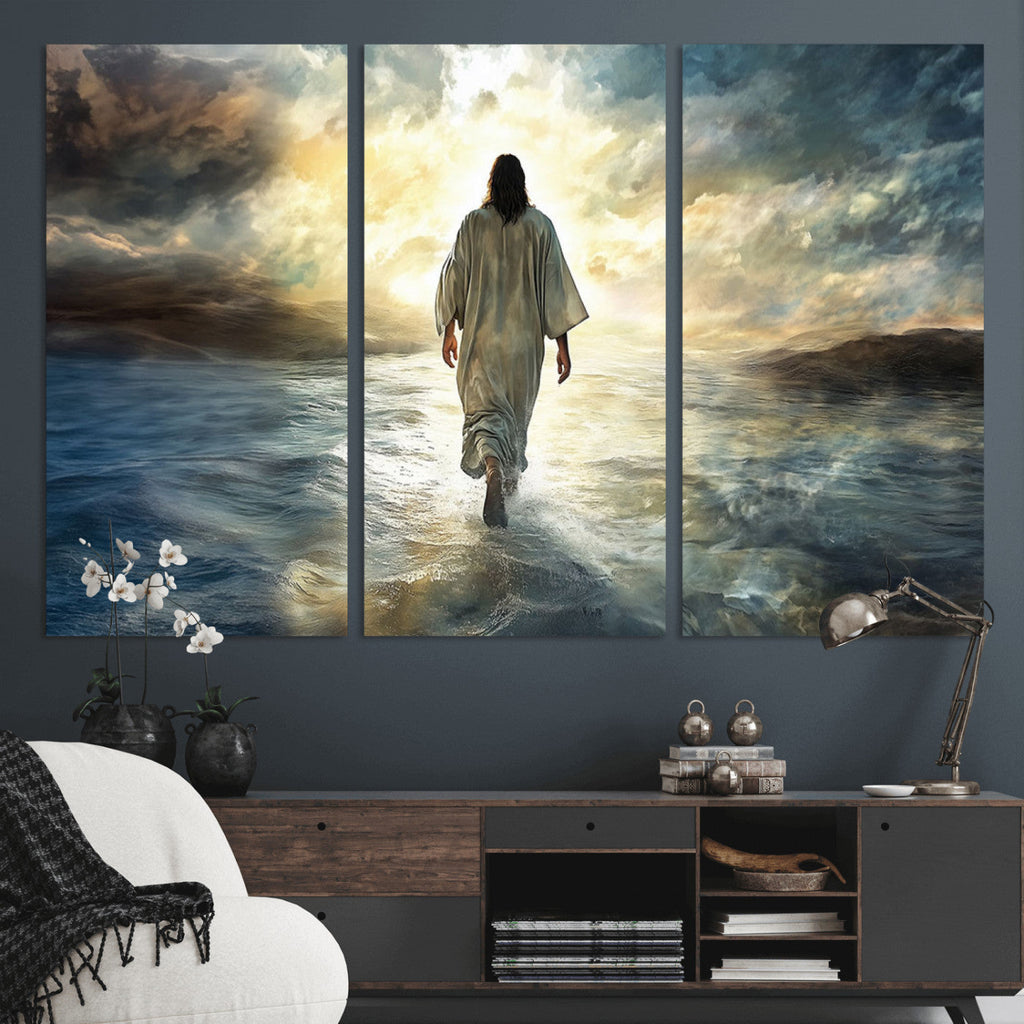 Jesus Walking on Water Wall Art | Canvas Print | Ready to Hang