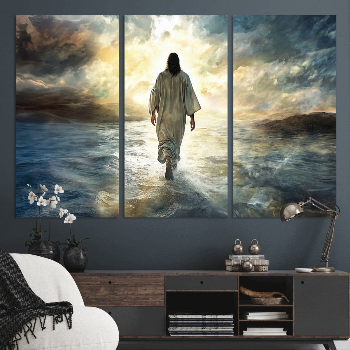 Jesus Walking on Water Wall Art | Canvas Print | Ready to Hang