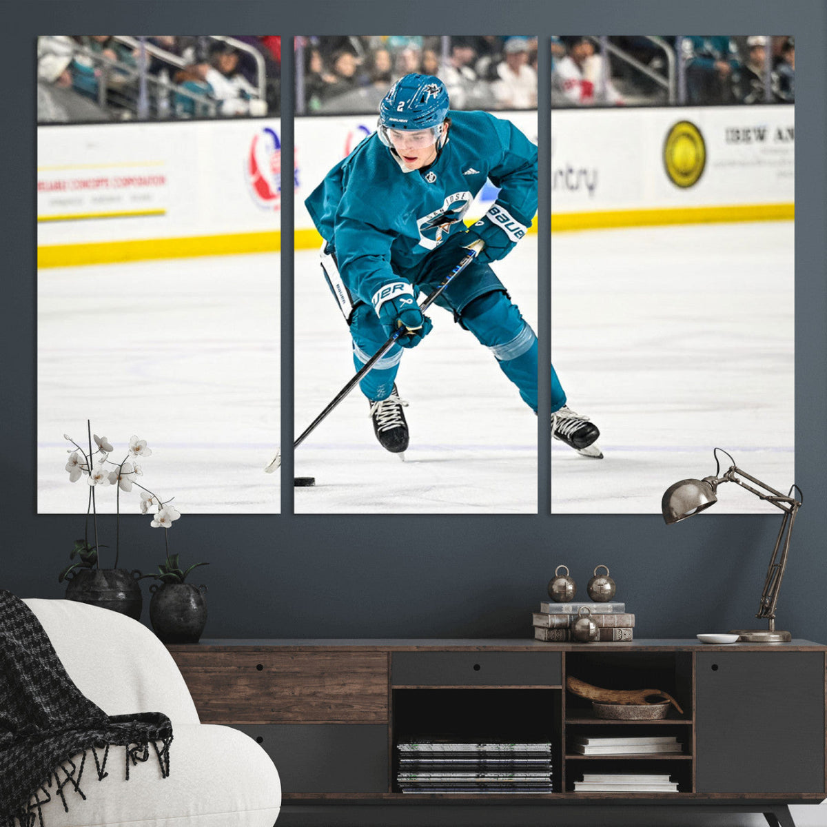 San Jose Sharks Ice Hockey Player Wall Art Canvas Print
