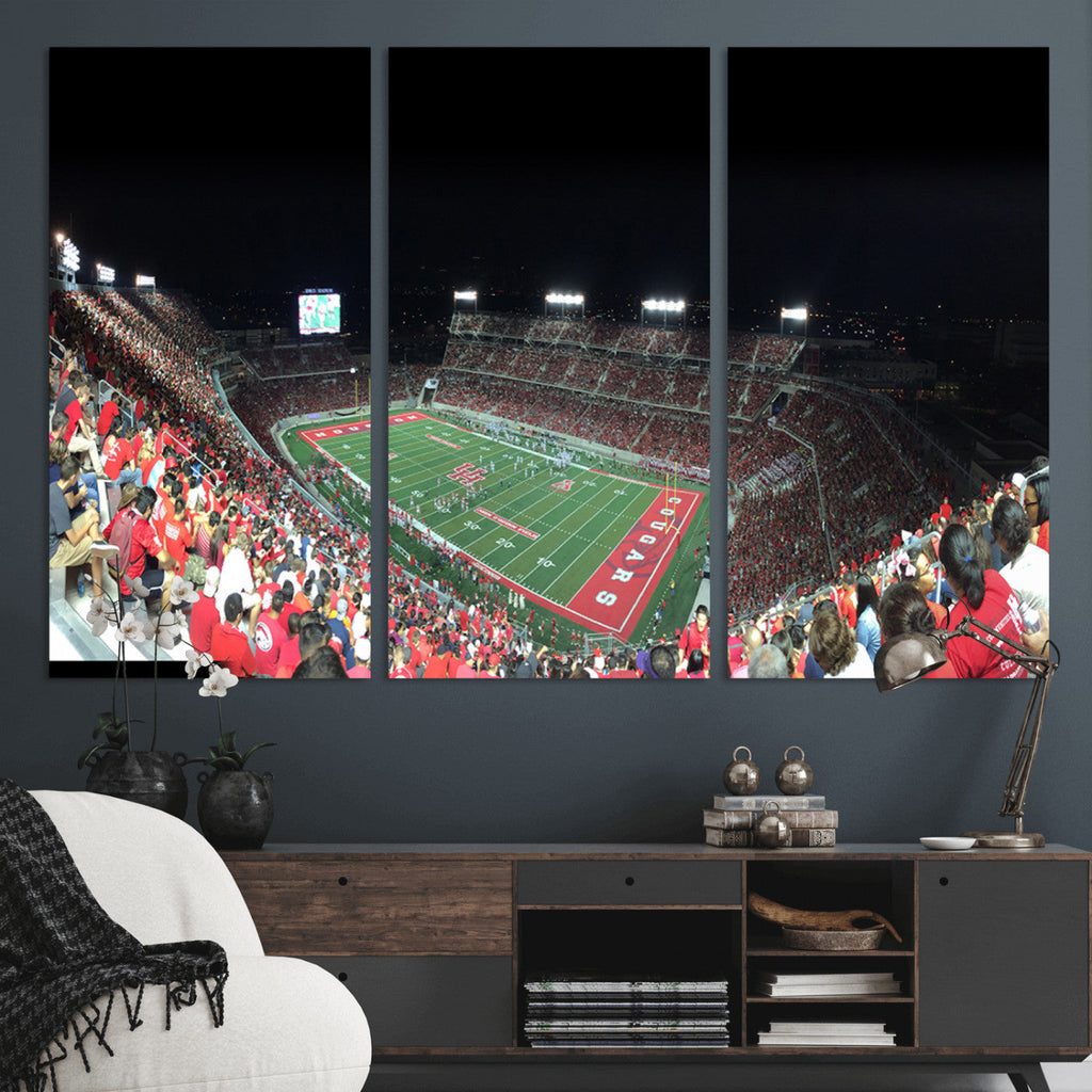 Houston Cougars Football Team Print, Houston TDECU Stadium
