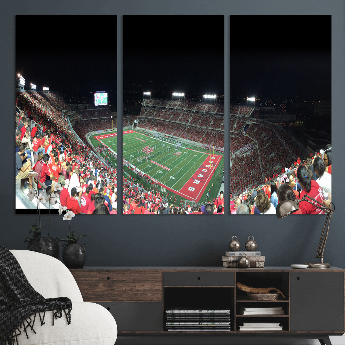 Houston Cougars Football Team Print, Houston TDECU Stadium