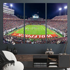 Wolfpack Football Team Print, Raleigh Carter-Finley Stadium